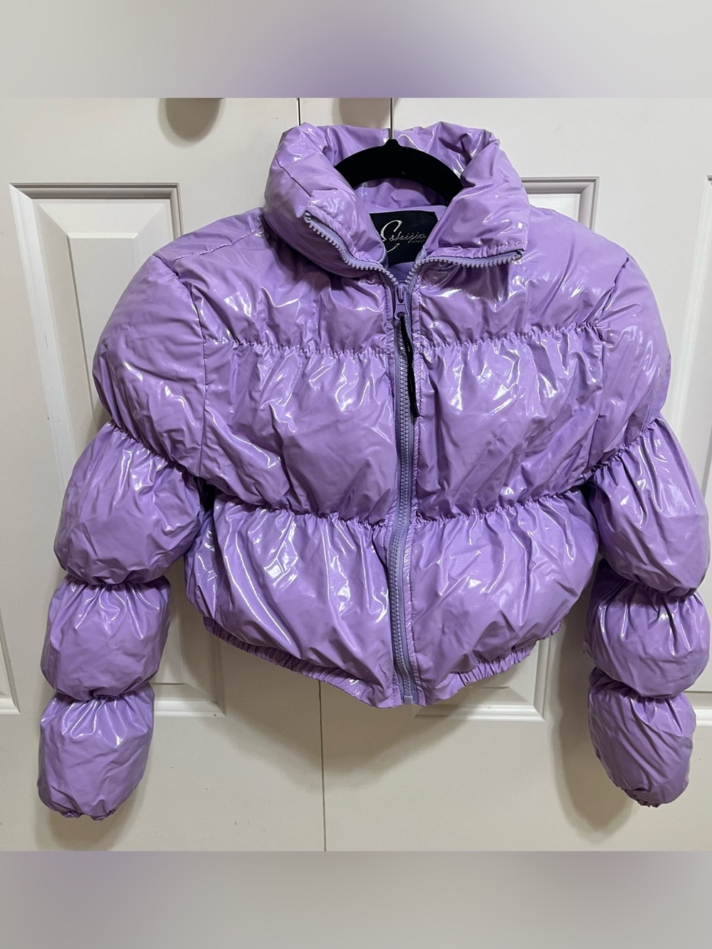 Girls lavender Shiny Puffer Jacket-Eshiqia Size S